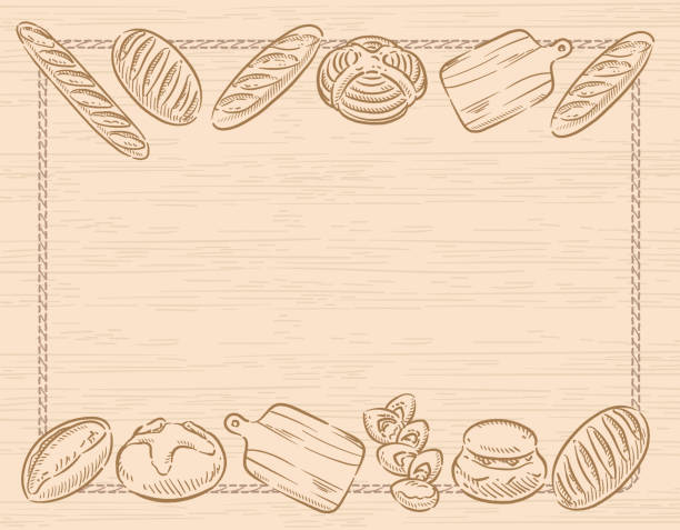 Many varieties of inviting bread. Many varieties of inviting bread. Vector illustration. bread backgrounds stock illustrations