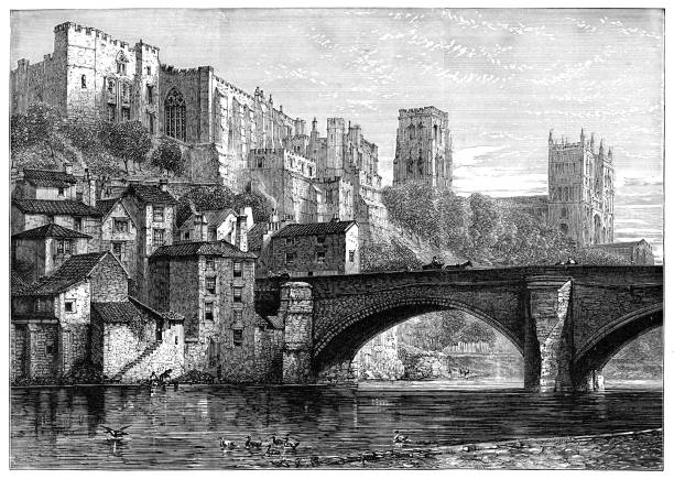 istock Durham Castle and Durham Cathedral in Durham, England - 19th Century 1197188355