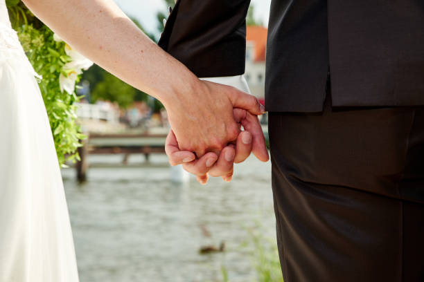istock wedding couple hand in hand 1197193909