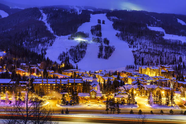 istock Vail Colorado Ski Resort at Dusk in Winter 1197193911