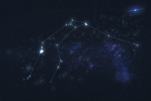 Aquarius estrellas de constelación en el espacio exterior photo
