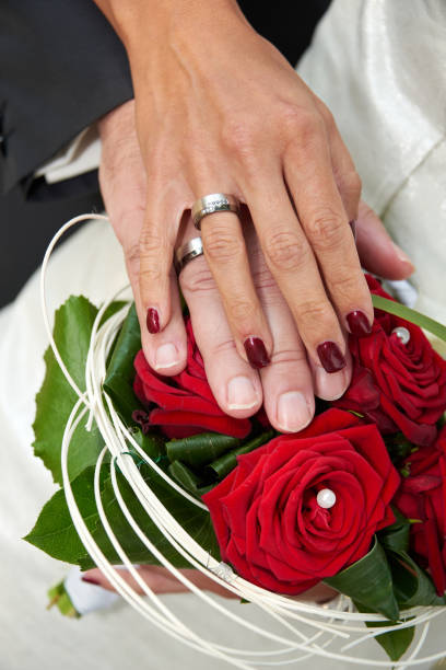istock wedding couple hand in hand 1197195611