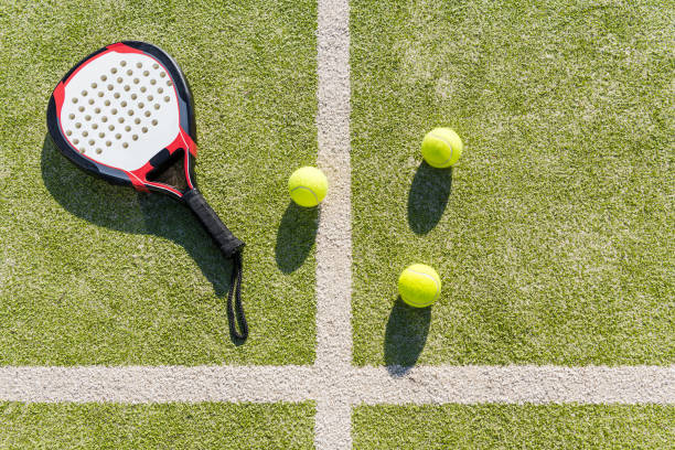 istock top view of paddle tennis objects on court 1197197102