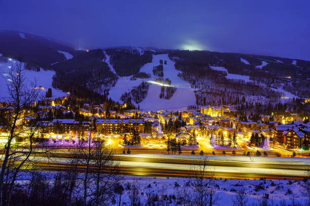 istock Vail Colorado Ski Resort at Dusk in Winter 1197198739