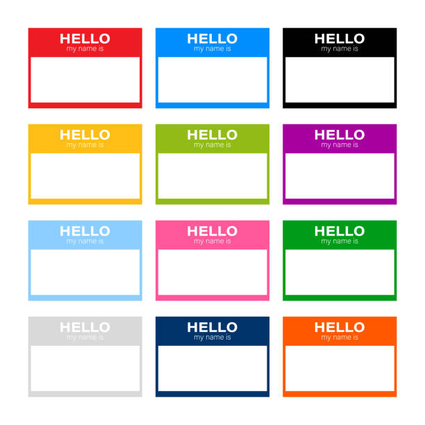 Set "Hello my name is" label sticker on white background. Vector stock illustration. Set "Hello my name is" label sticker on white background. Vector stock illustration school id card stock illustrations