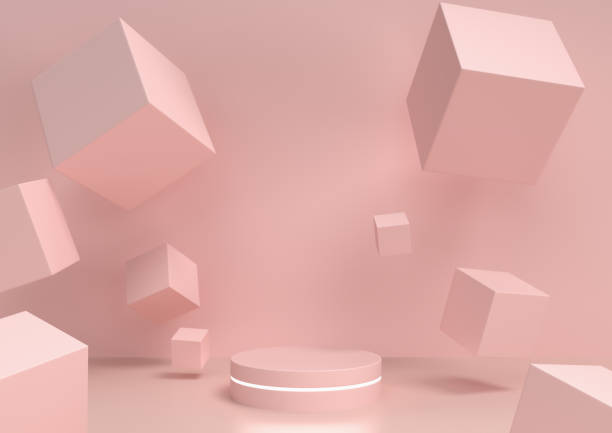 istock Stage podium scene for Award celebration on pink background, 3D render. 1197204983