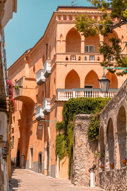 Ravello Scene- V The town of Ravello offers many beautiful scenes. The architecture is the epitome of Italian culture. The warm colors give you a sense of wonder and the sky sends you to freedom. ravello stock pictures, royalty-free photos & images