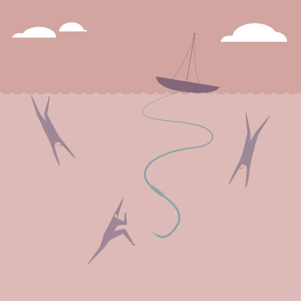 istock Underwater survey. Three businessmen dive into the water. 1197208406