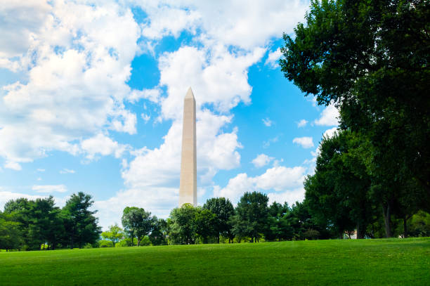 istock Low angle lawn view of Washington Memorial Monument 1197210867