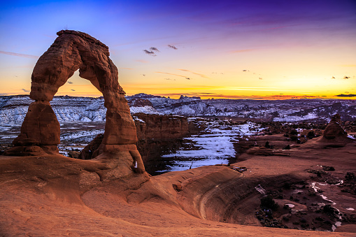 Twilight on Delicate Arch, Arches National Park Utah