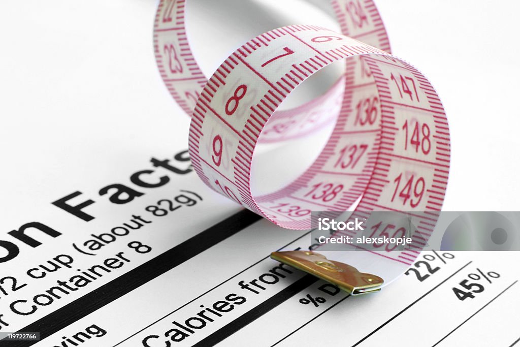 栄養情報および測定テープ - カラー画像のロイヤリティフリーストックフォト