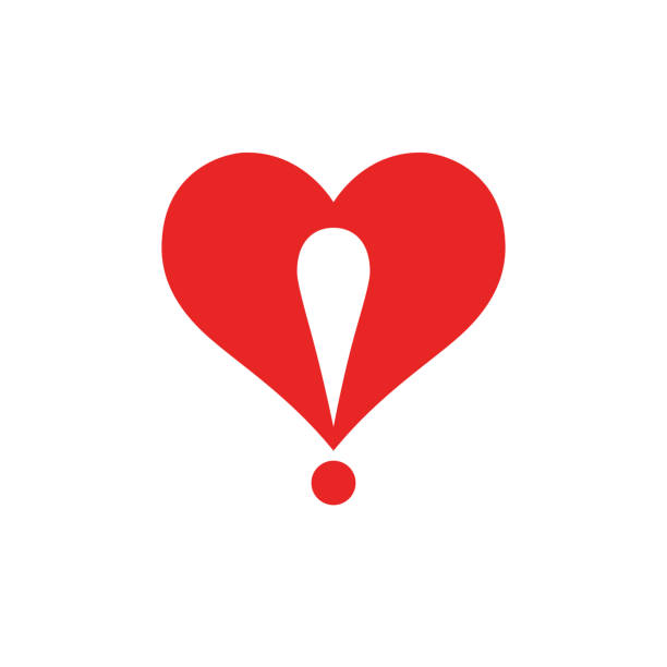 ilustrações de stock, clip art, desenhos animados e ícones de heart logo with an exclamation point incorporated into design. - cargill, incorporated
