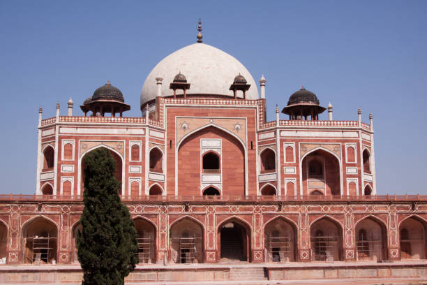 humayun の墓のデリー,インド - nobody india sandstone column ストックフォトと画像