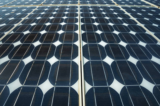 istock Solar panel on blue sky background, Alternative energy concept,Clean energy,Green energy. 1197232107