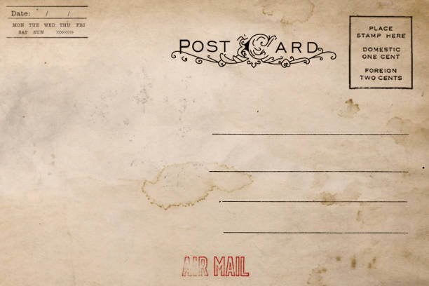 istock Backside of blank postcard with dirty stain 1197233370