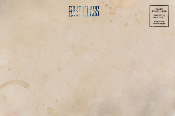 istock Backside of blank postcard with dirty stain 1197233949