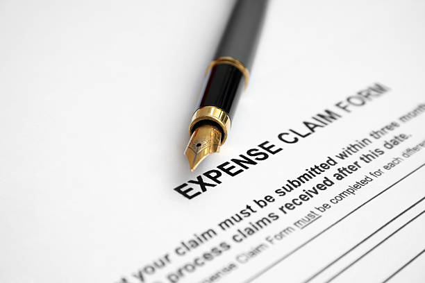 Expense claim form stock photo