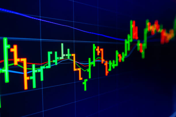 istock Stock exchange market graph on LED screen for business concept. 1197243354