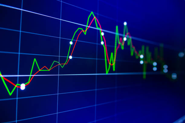 istock Stock exchange market graph on LED screen for business concept. 1197243467