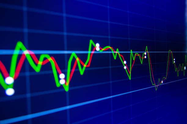 istock Stock exchange market graph on LED screen for business concept. 1197243644