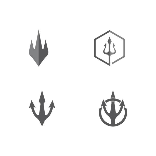 Set Tident icon Vector Illustration design Set Tident icon Vector Illustration design template greek god poseidon backgrounds stock illustrations
