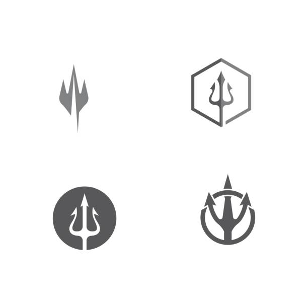 Set Tident icon Vector Illustration design Set Tident icon Vector Illustration design template greek god poseidon backgrounds stock illustrations