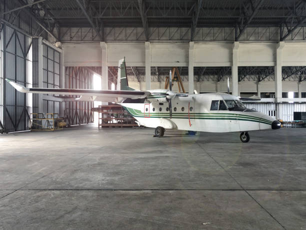 istock The plane in the hangar 1197249246