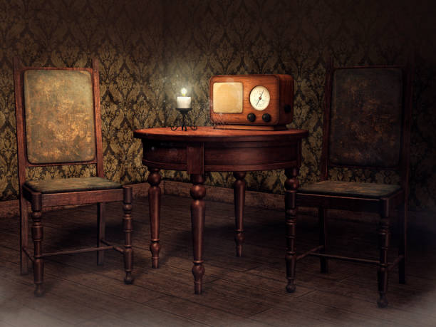 istock Old room with a radio and candle 1197251948