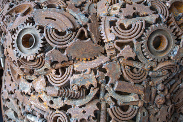 Artwork made from rusted metal pieces