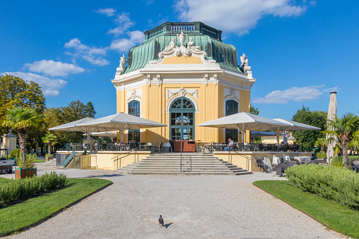 Schonbrunn zoo Restaurant Emperor's Pavilion - Restaurant Kaiserpavillon on a sunny day in Vienna