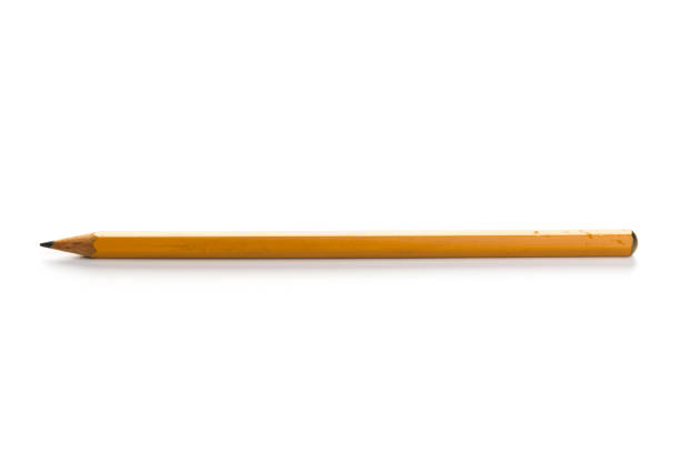 istock isolated yellow graphite pencil on a pure white background. 1197263329