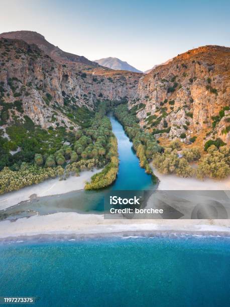 Preveli Gorge Crete Stock Photo - Download Image Now - Crete, Greece, Beach