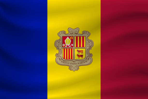istock Waving flag of Andorra. Vector illustration 1197273638