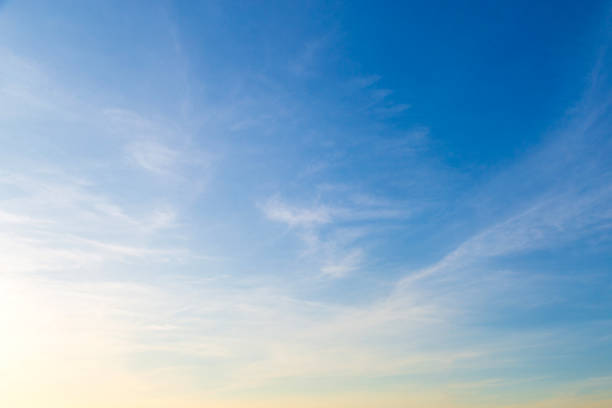 Blue sky with colorful clouds. Photo taken in Wroclaw, Poland.