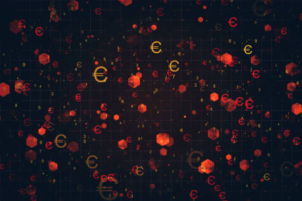 istock Creative background with euro signs 1197279835