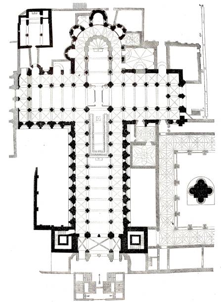 istock Floor plan of the Santiago de Compostela church 1197281443