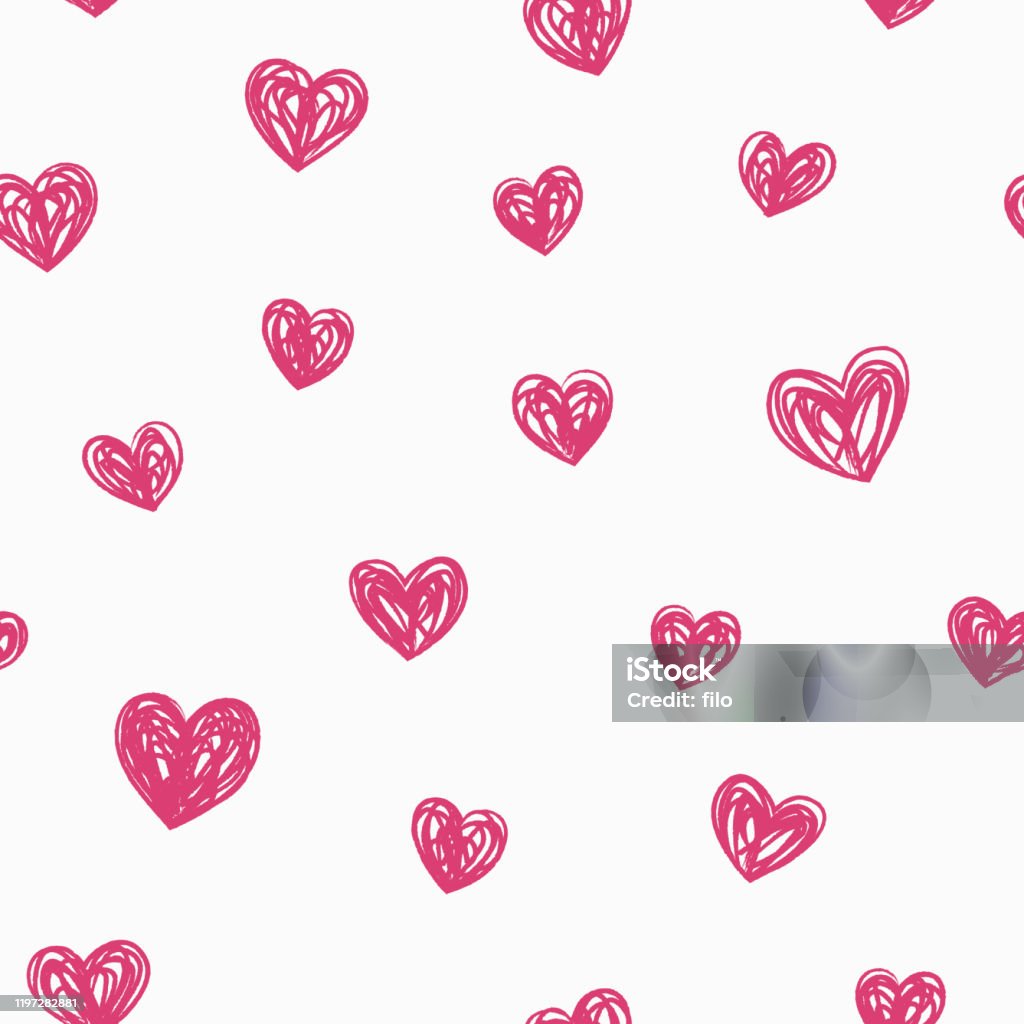 Scribble Vẽ Hình Trái Tim Liền Mạch Valentines Love Background ...