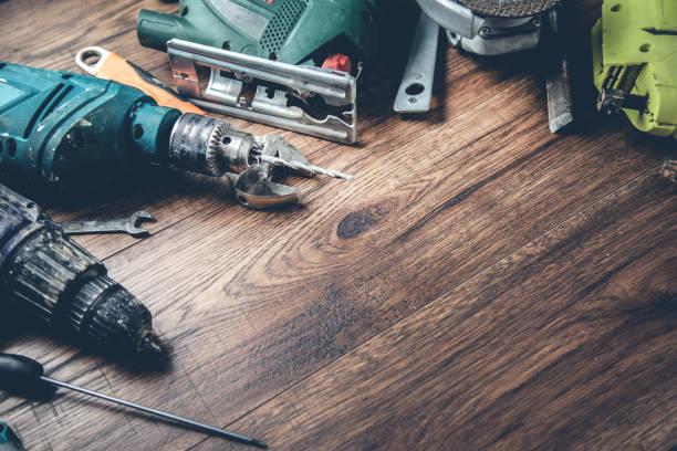 istock different tools on the wooden desk 1197283070