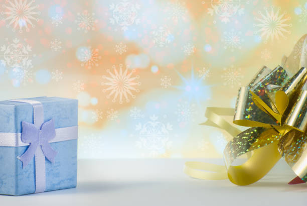 istock Christmas gift box or present against magic background. Holiday greeting card 1197285230