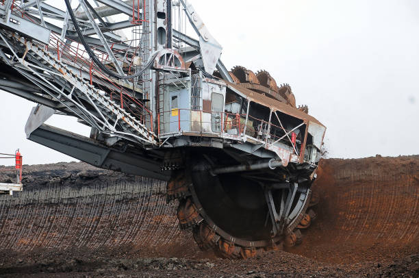 istock A huge bucket-wheel excavator digging coal on the open-pit mine. 1197286750