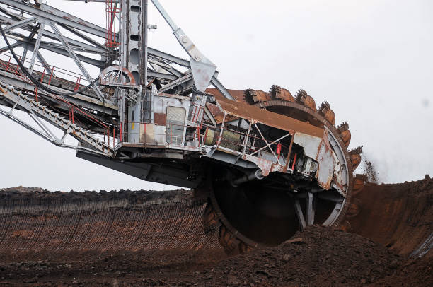 istock A huge bucket-wheel excavator digging coal on the open-pit mine. 1197286764