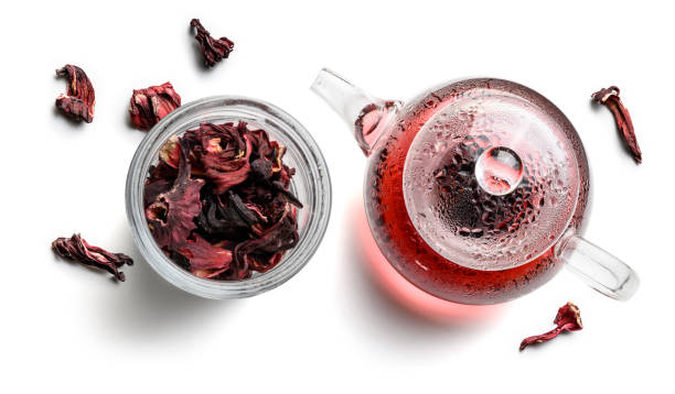 istock Hibiscus tea for making a drink on a white background 1197286898