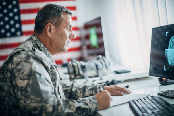 istock American soldier in office 1197290022