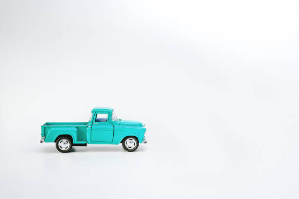 2 pieces old car model on white background.