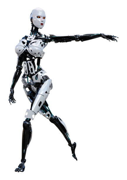 istock 3D illustration female robot on white 1197295006