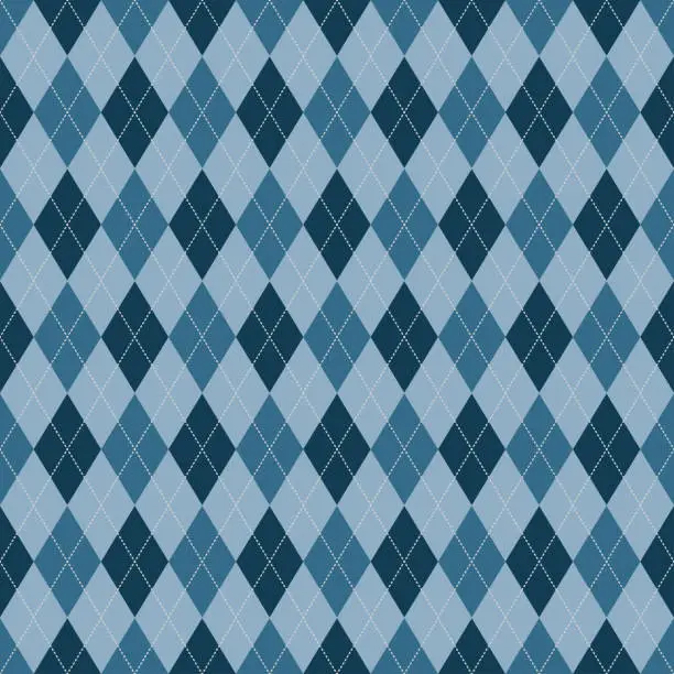 Vector illustration of Argyle blue vector seamless pattern