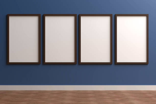 istock 3d render black Photo frame on color wall 1197299351