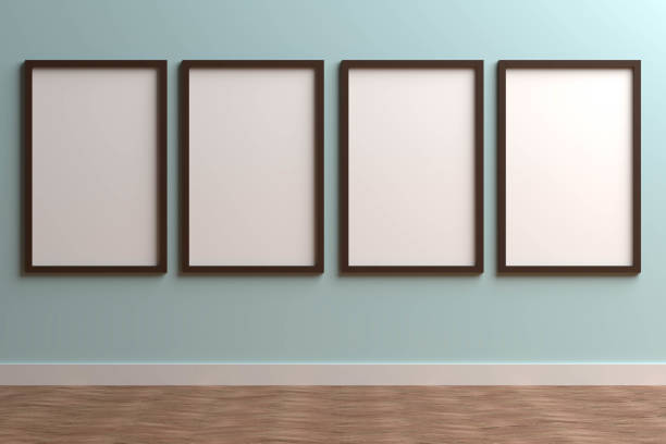 istock 3d render black Photo frame on color wall 1197299502