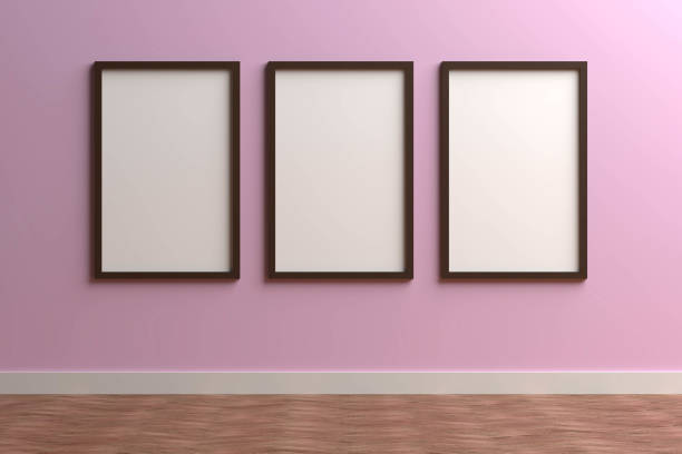 istock 3d render black Photo frame on color wall 1197299624