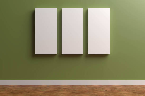istock 3d render black Photo frame on color wall 1197299839